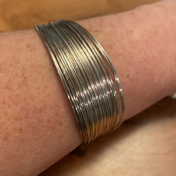 Vintage 925 sterling silver cuff bracelet with matching ring - Picture 2 of 4